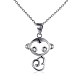 925 Sterling Silver Micro Pave Cubic Zirconia Pendant Necklaces BB34076-1