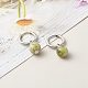 Boucles d'oreilles en perles de jade naturel qinghai pour cadeau femme fille EJEW-JE04607-02-4