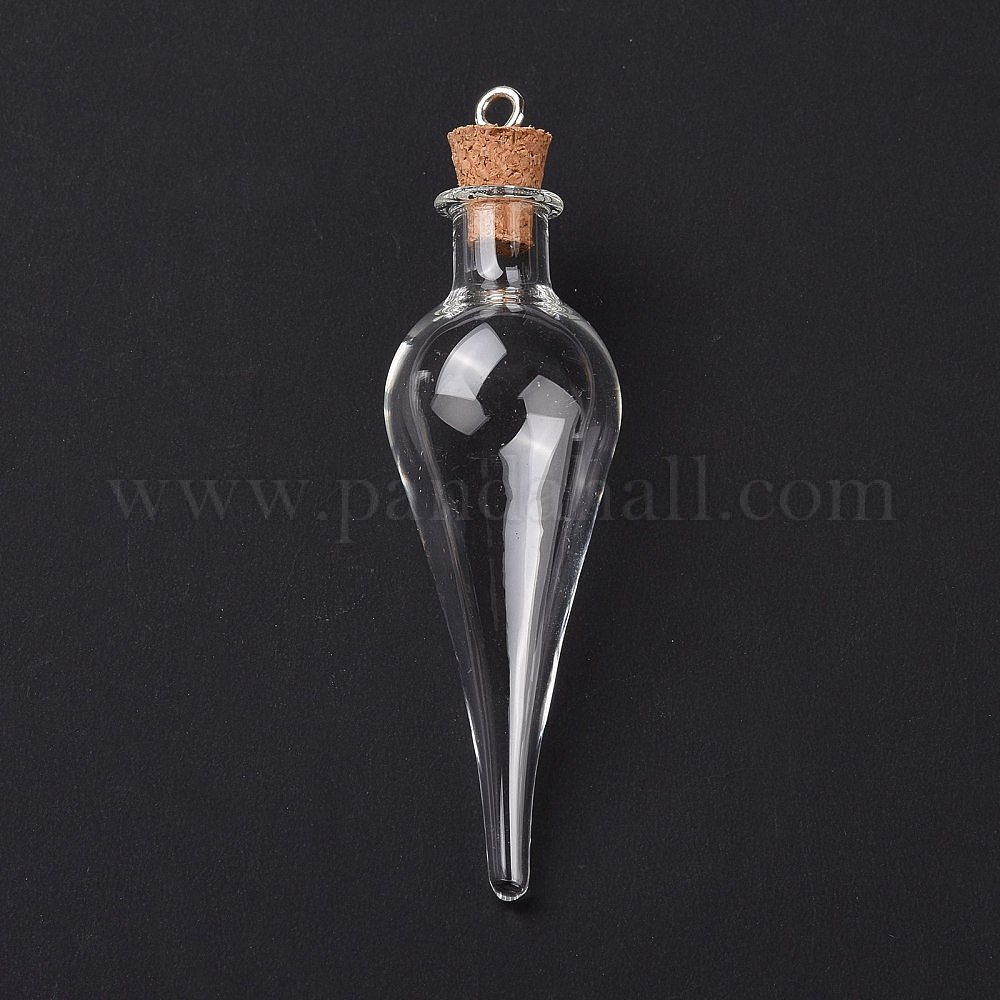 Wholesale Teardrop Glass Cork Bottle Big Pendants - Pandahall.com
