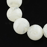 Manuell Murano Glas Perlen, Runde, weiß, 14 mm, Bohrung: 1~2 mm