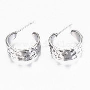 Brass Half Hoop Earrings KK-R117-042P-NF
