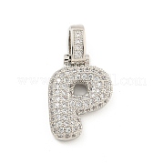 Латунные микропаве прозрачные подвески с фианитом KK-B099-01P-P
