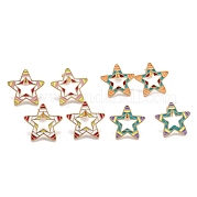 Серьги-гвоздики из латуни EJEW-F264-01-G