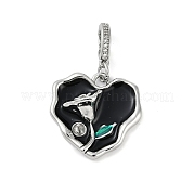 Подвески из латуни с эмалью и микропаве из циркония KK-U043-11P-02
