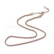 Chapado en iones (ip) 304 collar de cadena de cuerda de acero inoxidable para hombres y mujeres NJEW-K245-023E