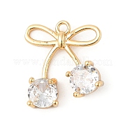 Латунные микропаве прозрачные подвески с фианитом KK-R219-32B-G