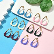Серьги-гвоздики из нержавеющей стали 304 с эмалью EJEW-S276-01G