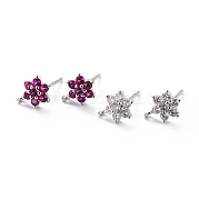 Латунь микро проложить кубические серьги из циркония ZIRC-C027-14P-RS