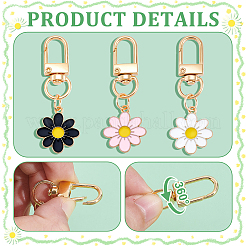 60 pendentif décoratif en forme de fleur en alliage de zinc et émail&nbsp;HJEW-TW0001-01