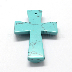 Kreuz natürliche & synthetische Mischsteinanhänger&nbsp;G-Q449-03