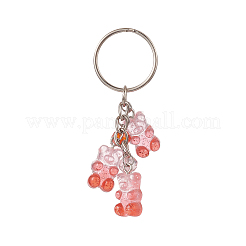Portachiavi con charm orsetto in resina trasparente colore sfumato&nbsp;KEYC-JKC00458