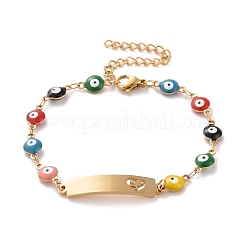 Bracciale a maglie rettangolari in acciaio inossidabile 304 con placcatura sotto vuoto pvd&nbsp;BJEW-B062-12G