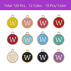 120pcs 12 colores encantos de aleación chapados en oro&nbsp;ENAM-SZ0001-64W