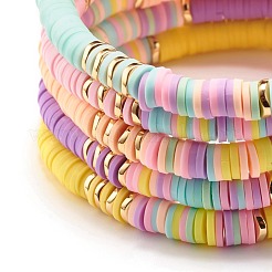 Ensemble de bracelets extensibles de perles heishi en argile polymère et hématite synthétique&nbsp;BJEW-JB07381