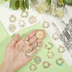 18 pièces 9 styles pendentifs en émail en alliage de placage de rack&nbsp;FIND-HY0005-05