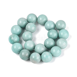 Teñidos naturales blancas abalorios de jade hebras&nbsp;G-Q606-69A
