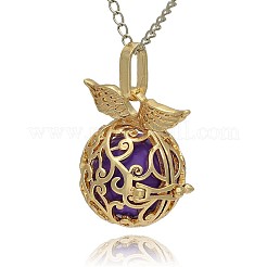 Colgantes de jaula redonda de bronce dorado&nbsp;KK-J230-03G