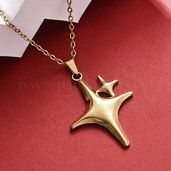 Colliers avec pendentif étoile scintillante en acier inoxydable 304&nbsp;NJEW-M096-29G
