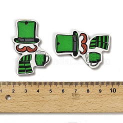 Bedruckte Holzanhänger mit St. Patrick's Day-Motiven&nbsp;WOOD-V002-02H