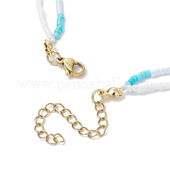 Collares de doble capa con cuentas de vidrio&nbsp;NJEW-MZ00070