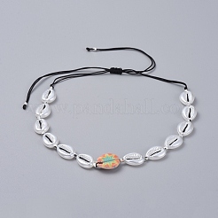 Collane intrecciate con filo di nylon regolabile&nbsp;NJEW-JN02705-M