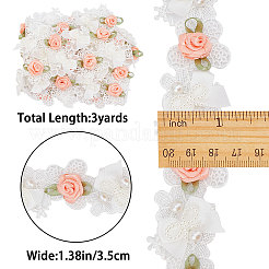 3 Yards Stickerei Blumen Polyester Spitzenbesatz&nbsp;OCOR-GF0002-54