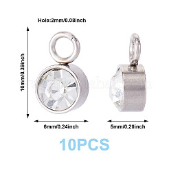 10 Stück Glas-Strass-Anhänger&nbsp;STAS-TA0003-26F