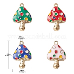8 Stück 4 Farben Herbst-Thema-Rack-Beschichtung Legierung Emaille-Anhänger&nbsp;ENAM-YW0003-35