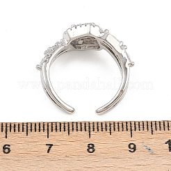 Bagues de manchette en laiton micro pavé de zircone cubique pour femmes&nbsp;RJEW-Z113-51P