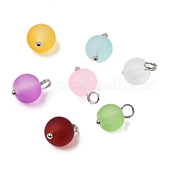 160 Stück mattierte transparente Glasanhänger&nbsp;PALLOY-ME00024