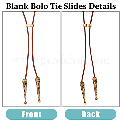 60 Stück Bolo-Tie-Schiebeverschluss aus Messing&nbsp;KK-DC0004-14