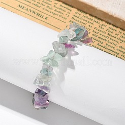 Chips di braccialetti elasticizzati in fluorite naturale&nbsp;BJEW-JB01826-01