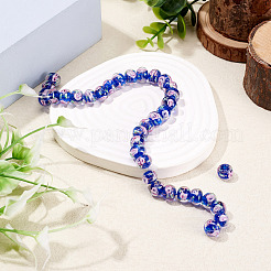 1 hebra de cuentas redondas con flores interiores de lampwork hechas a mano&nbsp;LAMP-TA0002-72D