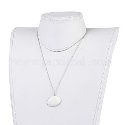 Collares colgantes de concha en espiral de electroplaca y pendientes colgantes conjuntos de joyas&nbsp;SJEW-JS01007-02