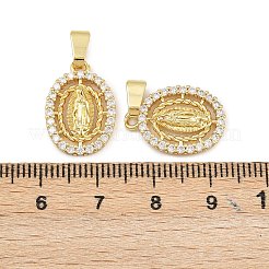Pendentifs avec zircon cubiques à micro-pavés en laiton&nbsp;KK-H093-09G