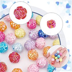 60 Stück 10 Farben UV-beschichtete schillernde Acrylperlen&nbsp;MACR-AR0001-23