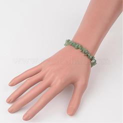 Natürliche grüne Aventurin Chip Armbänder Perlen Stretch&nbsp;BJEW-JB02243-01