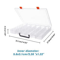 48 Gitter transparenter Aufbewahrungsbox-Organizer aus Polypropylen (PP).&nbsp;CON-WH0089-60A