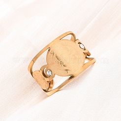 Offene Manschettenringe aus 304 Edelstahl mit Strassen des Heiligen Benedikt&nbsp;LS-RJEW-M069-01G