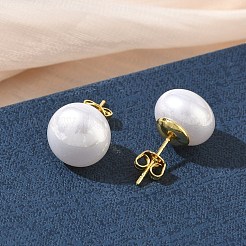 Ohrstecker aus Messing und ABS-Kunststoff mit Imitationsperlen für Damen&nbsp;PL-CBA760A-14A-G01