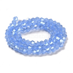 Chapelets de perles en verre électroplaqué d'imitation jade&nbsp;GLAA-F029-J4mm-C04