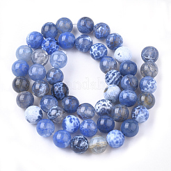 Naturelles feu crépitent agate perles brins&nbsp;G-S346-8mm-18