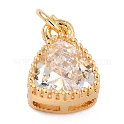 Véritables breloques en zircone cubique incrustée de laiton plaqué 18k or véritable&nbsp;ZIRC-L100-076G-07