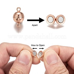 Fermagli magnetici in ottone placcato cremagliera con passanti&nbsp;X-KK-F801-02B-RG