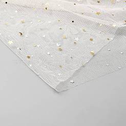 Gold-Silber-Stern/Mond-Mesh-Tüll-Stoff&nbsp;AJEW-WH0314-59C