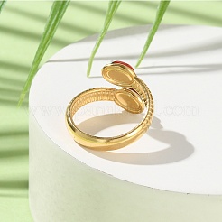 Ovale Fingerringe aus natürlichem rotem Achat&nbsp;RJEW-Q004-04G