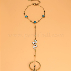Edelstahl-Mikropflaster-Gliederringarmbänder mit Zirkonia für Damen&nbsp;PA4928