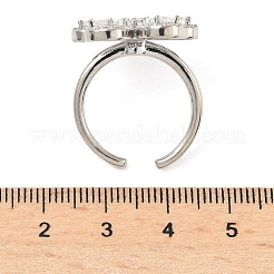Bagues manchettes en laiton avec micro pavé de zircones cubiques pour femmes&nbsp;RJEW-A069-14P-03