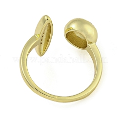 Anelli a polsino aperti rotondi e con occhio di cavallo in ottone con micro pavé di zirconi trasparenti&nbsp;RJEW-Z046-03G