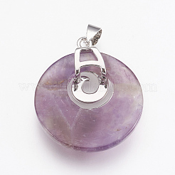 Pendentifs en améthyste naturelle&nbsp;KK-F751-D04